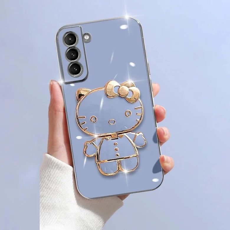 Sanrio Hello Kitty Rotatable Folding Stand with Cosmetic Mirror, Make-up Artifact for Going Out, Welfare for Lazy People