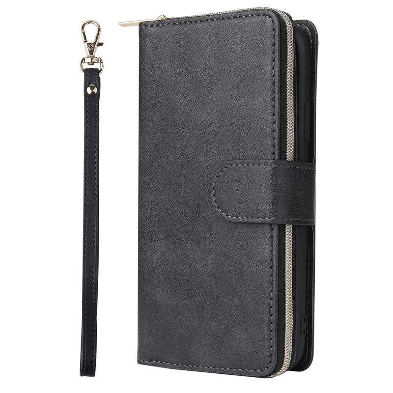 ZCDAYE Case for Samsung Galaxy A55 Samsung A55 Wallet Phone Case Premium Zipper Large Space Flip Leather Phone Case for Samsung A55 Black