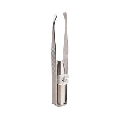 Portable Stainless Steel Led Make Up LED Light Eyelash Eyebrow Clip Tweezer Set Smart Design Hair Remove Tweezer Makeup Tool