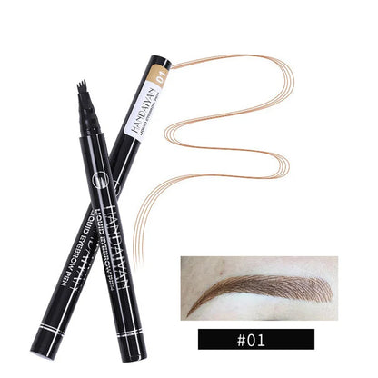 4D Microblading Eyebrow Pen 4 Forks Tip Eyebrow Tattoo Pencil Long Lasting Fine Sketch Liquid Eye Brow Make Up