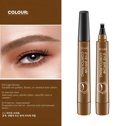 4D Microblading Eyebrow Pen 4 Forks Tip Eyebrow Tattoo Pencil Long Lasting Fine Sketch Liquid Eye Brow Make Up