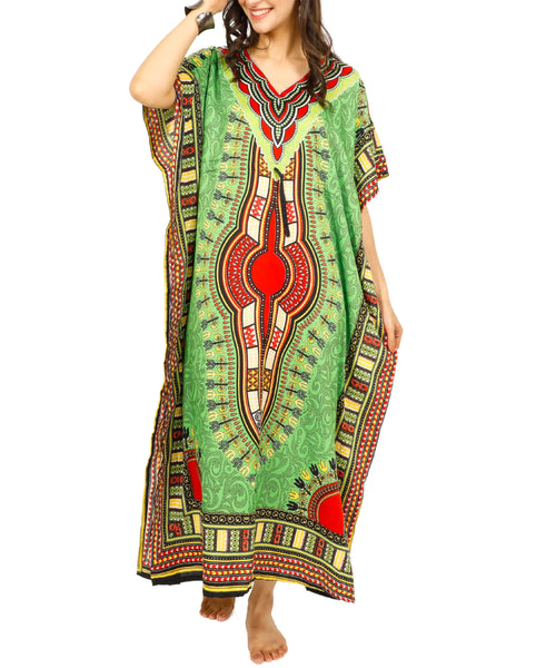 Tengru Women Plus Size Kaftan Beach Cover Up Swimsuit Ladies Long Caftan Kimono Maxi Dress Loungewear African Dashiki