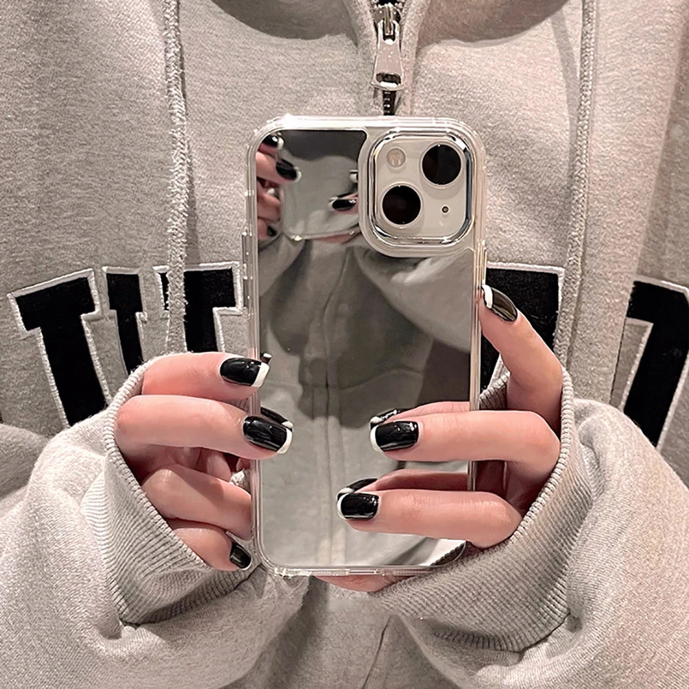 Luxury Make UP Mirror Case For Iphone 11 Case Iphone 13 14 15 16 Pro Max Plus 12 16Promax 13promax 15promax Silicon Phone Funda