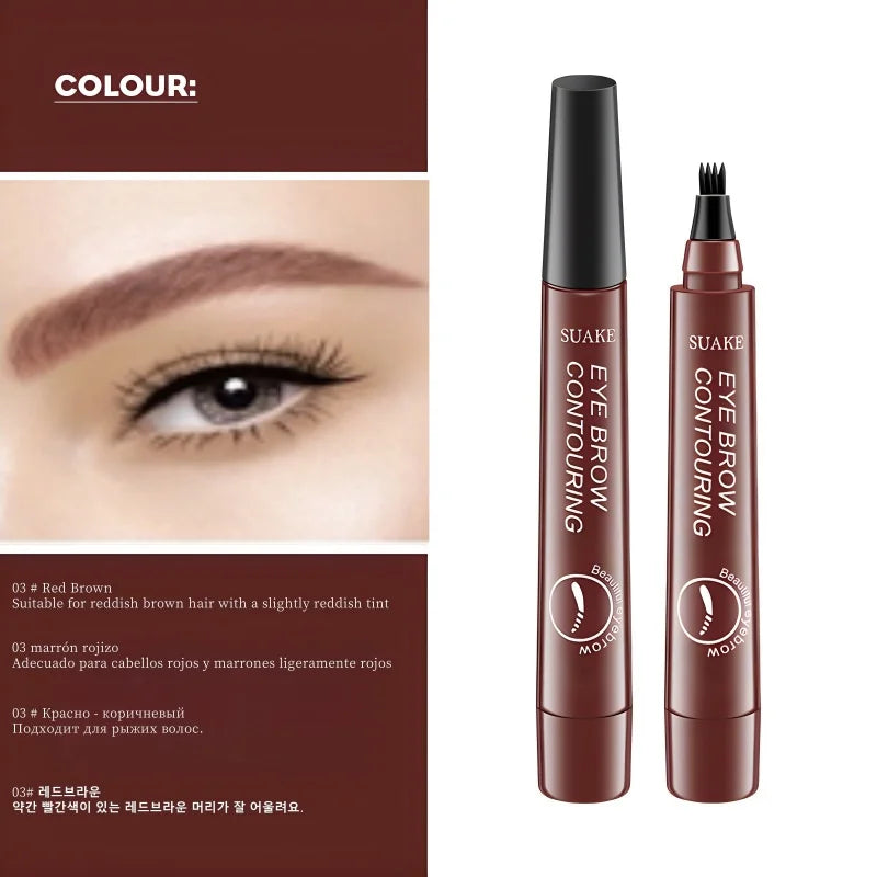 4D Microblading Eyebrow Pen 4 Forks Tip Eyebrow Tattoo Pencil Long Lasting Fine Sketch Liquid Eye Brow Make Up