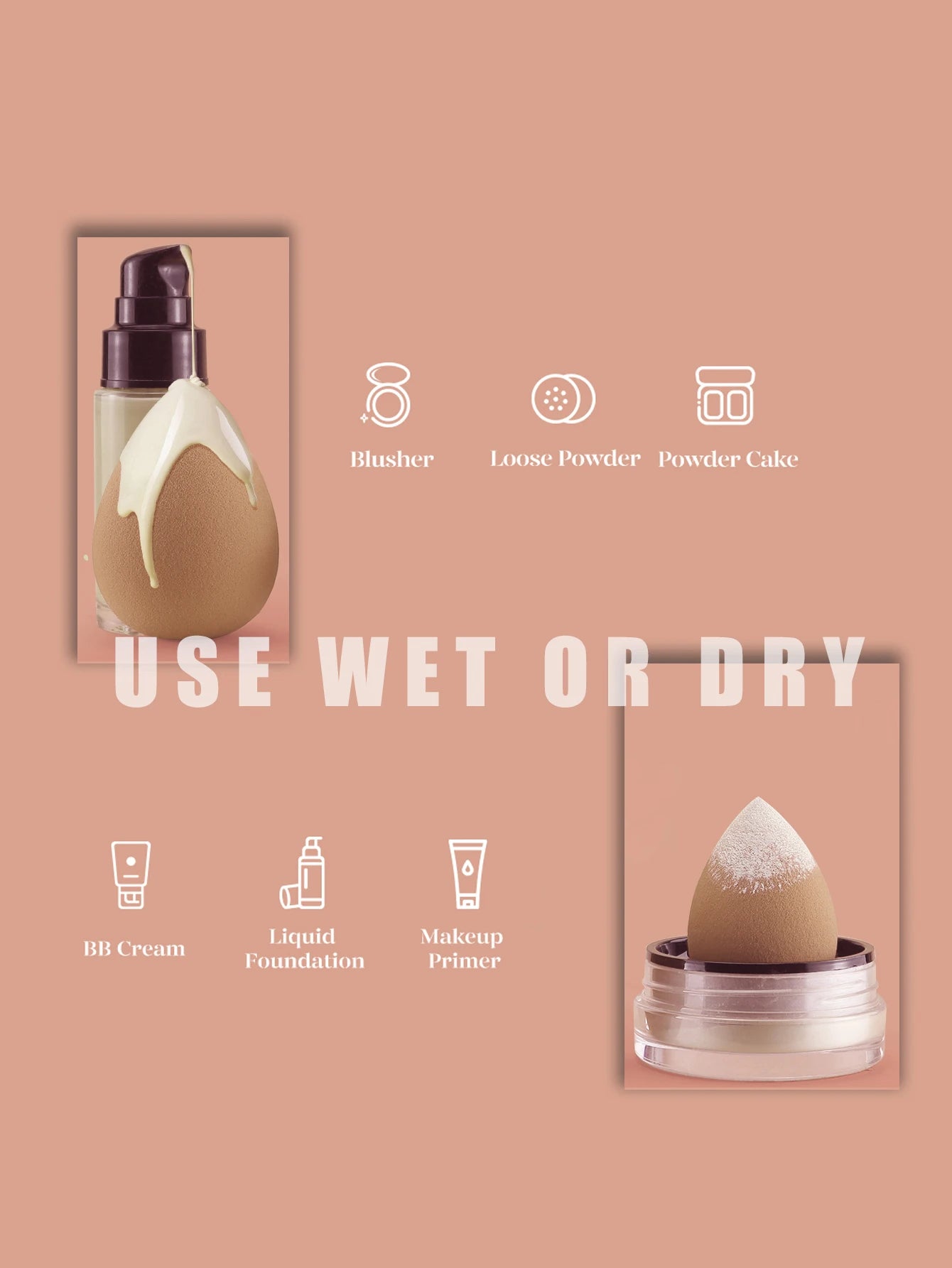 4/8 Foundation Blender; Cosmetics Sponge; Smooth Foundation; Concealing Beauty Sponge; Makeup Blender;