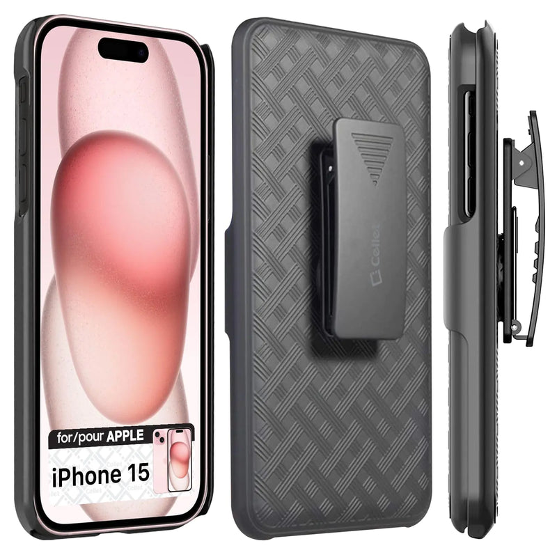 Holster Case for iPhone 15 with Belt Clip Compatible for Apple iPhone (iPhone 15)